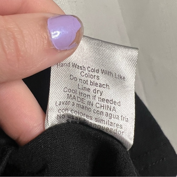 On Twelfth Black Rhinestone Lace Puff Sleeve Shirt XL - Picture 8 of 9